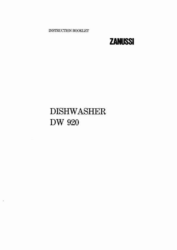 Zanussi Dishwasher DW 920-page_pdf